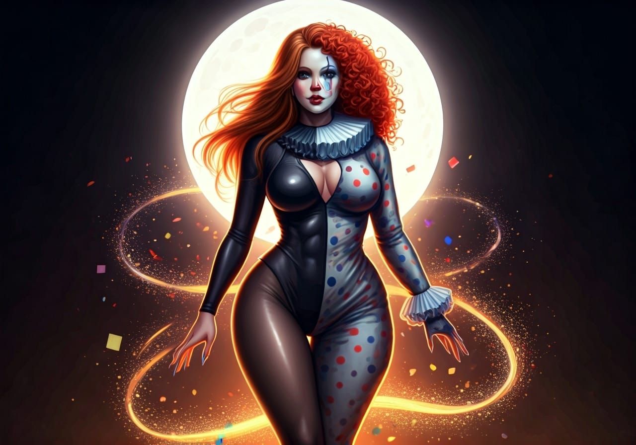 Magical Clown Transformation Under the Moon