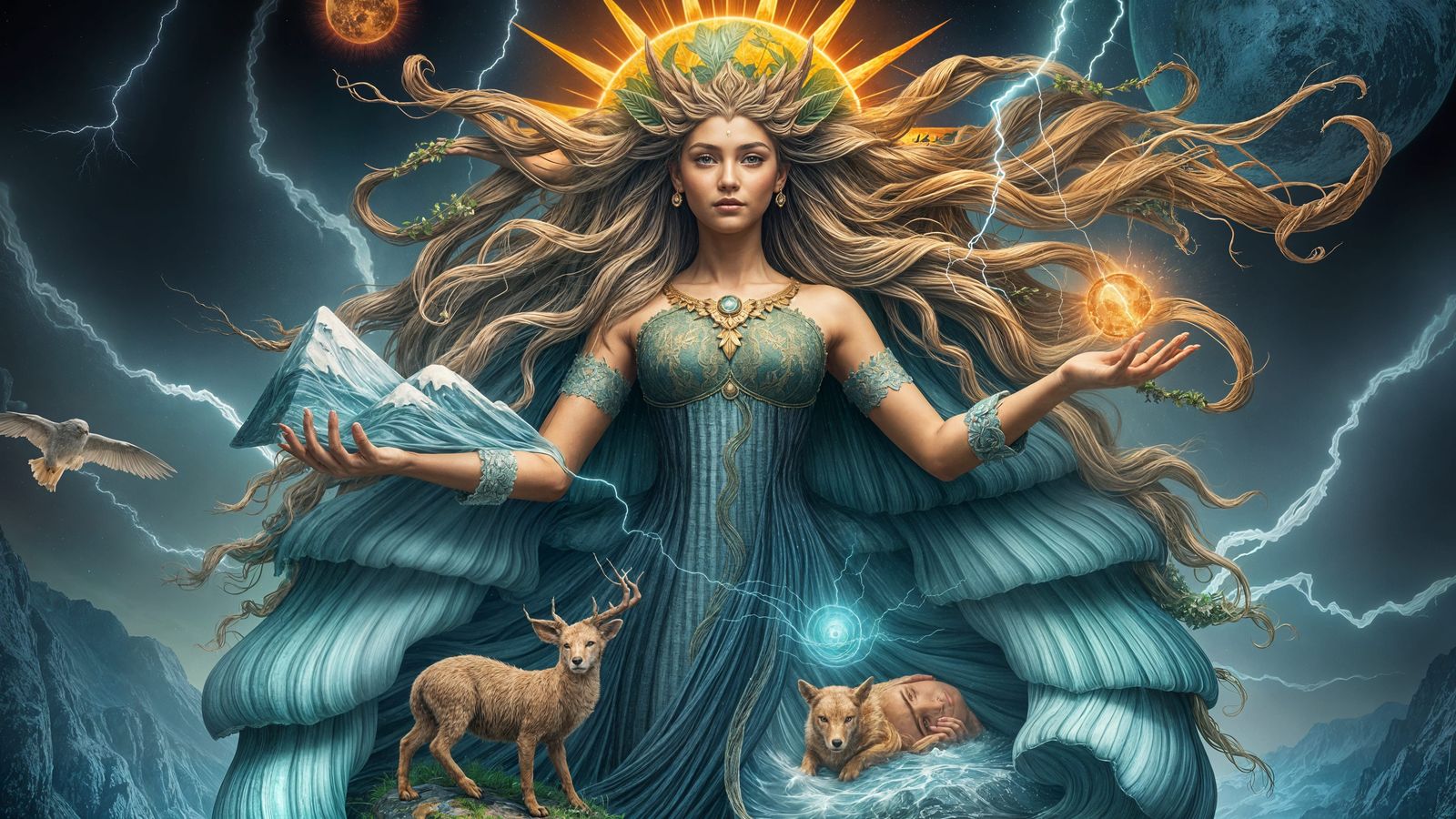 Goddess Embodiment of Mother Earth in Epic Fantasy Art