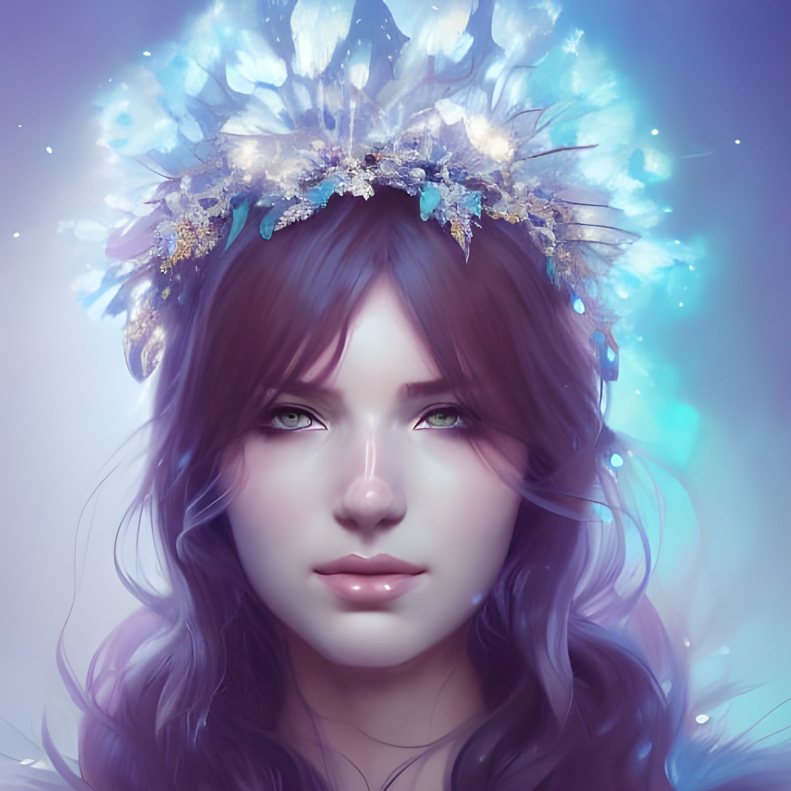 Icy Woman Portrait in Hyperdetailed Style