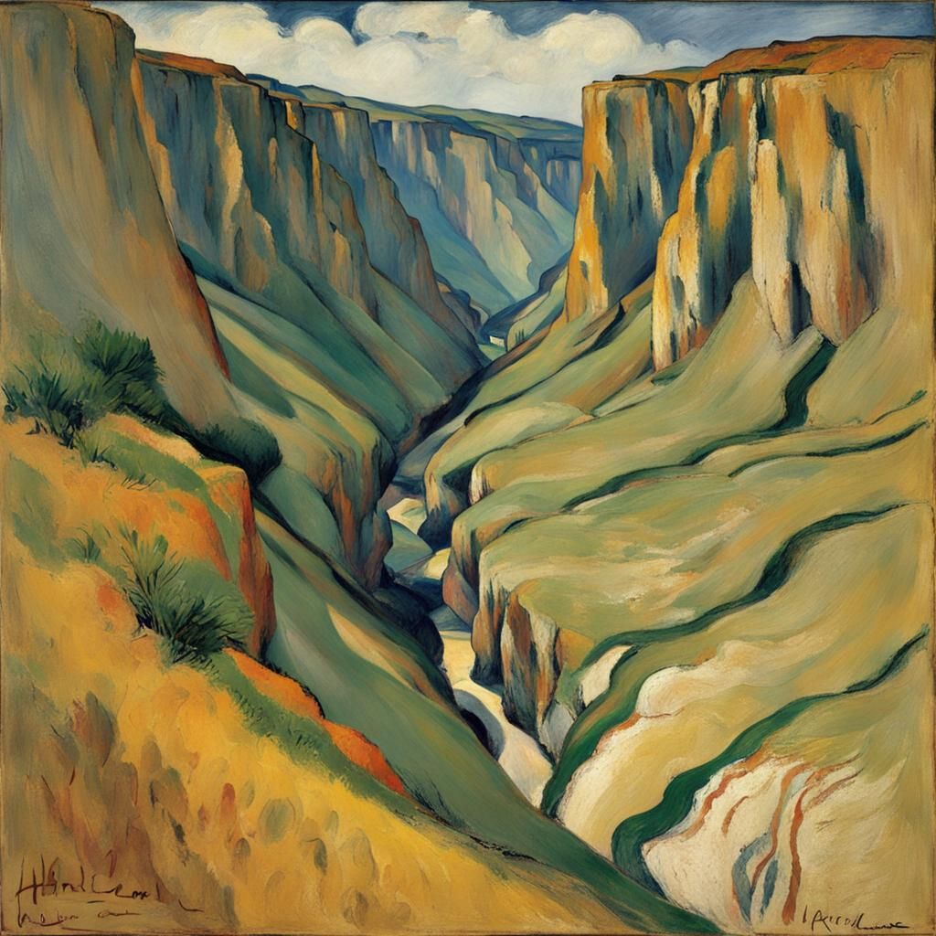 Vampire Napoleon in Desert Canyon: Expressionist Art