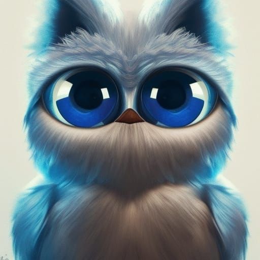 Hyperdetailed Portrait of a Blue Furby