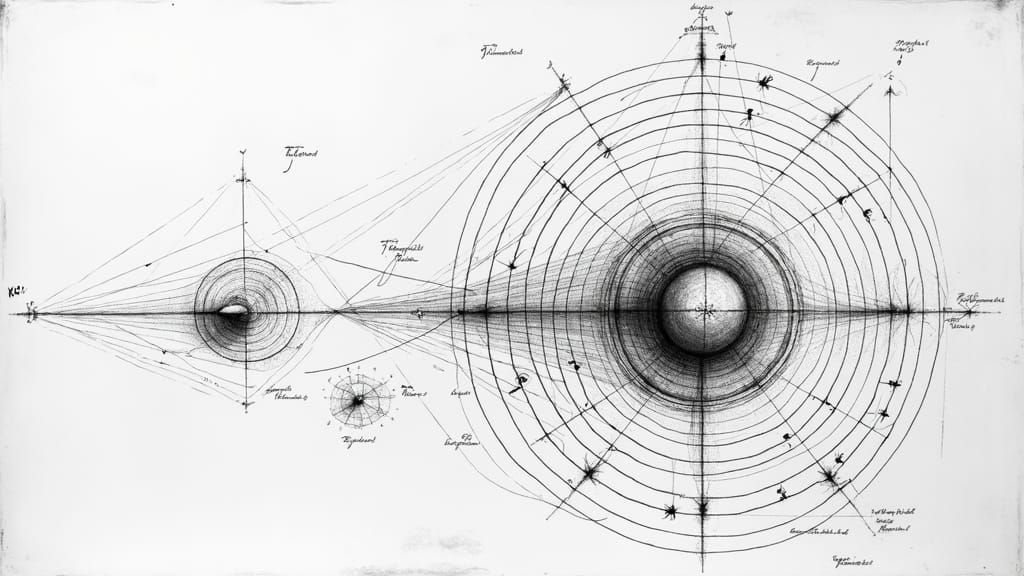 Complex Graphic Score: Musical and Celestial Diagram