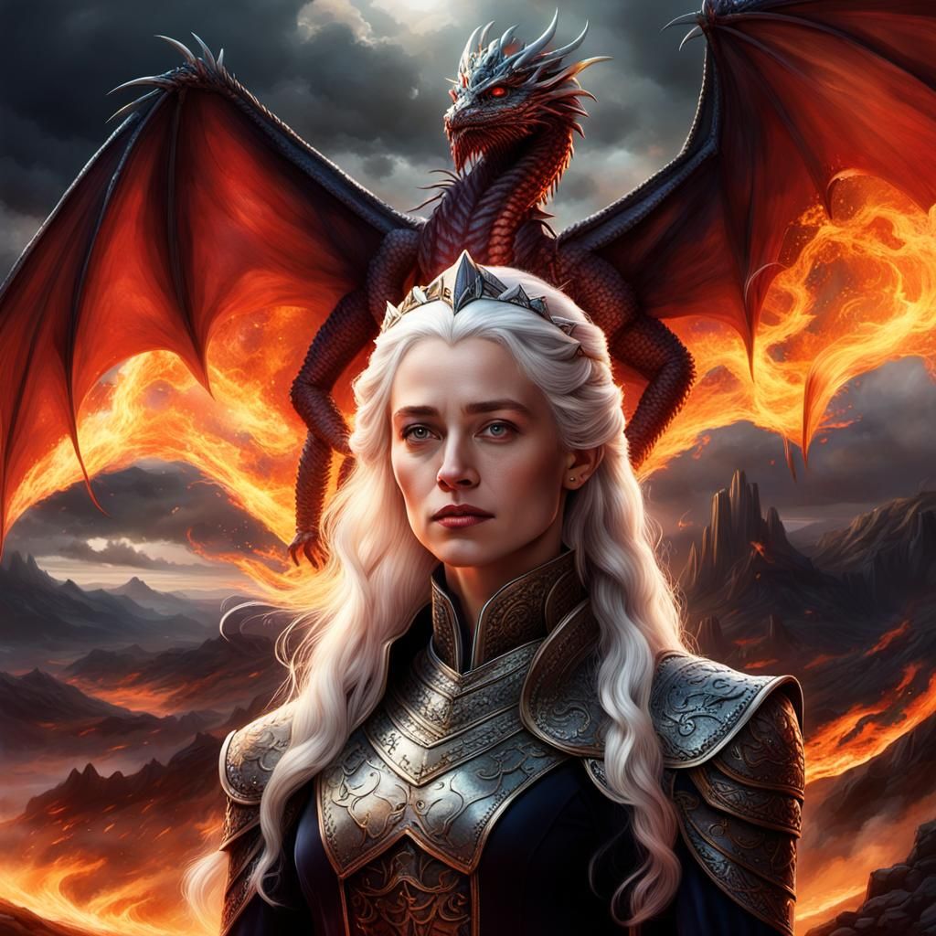Queen Rhaenyra Targaryen: Regal Authority in Epic Portrait
