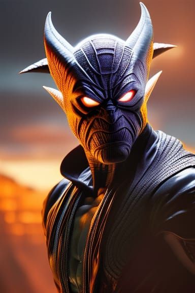 Venom Portrait in Victorian Style, Hyperrealistic Oil Painti...