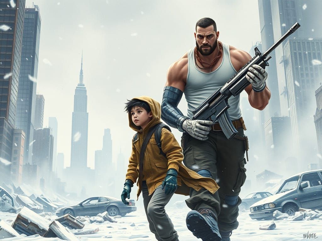 Cyberpunk Heroes in a Snowy Apocalypse