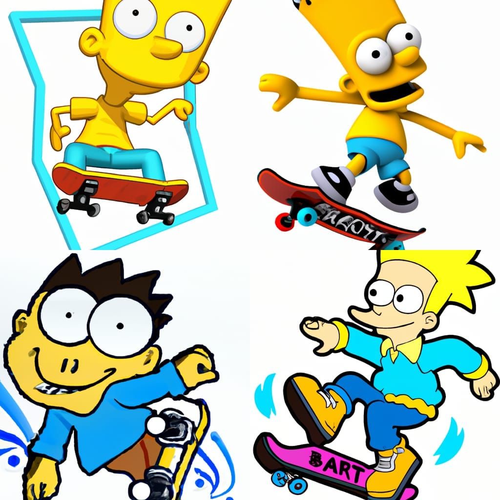 Bart Simpson Skateboarding