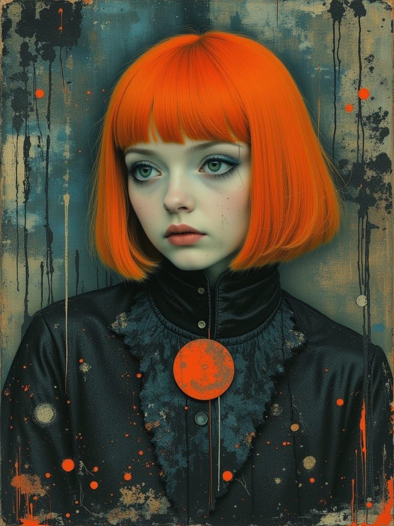 Gothic Abstract Portrait of a Melancholic Woman