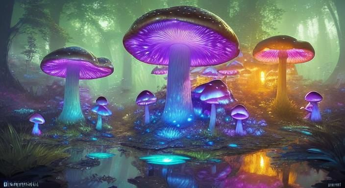 Fluorescent Mushrooms