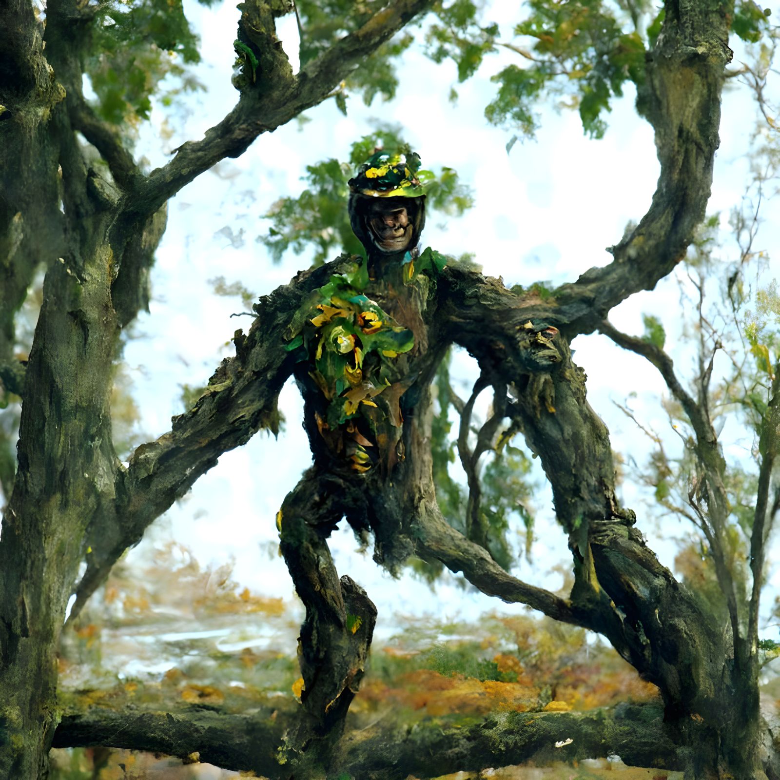 Tree Man Oil Painting in Gurney Style