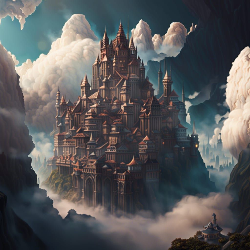 Fantasy city in the clouds (A)