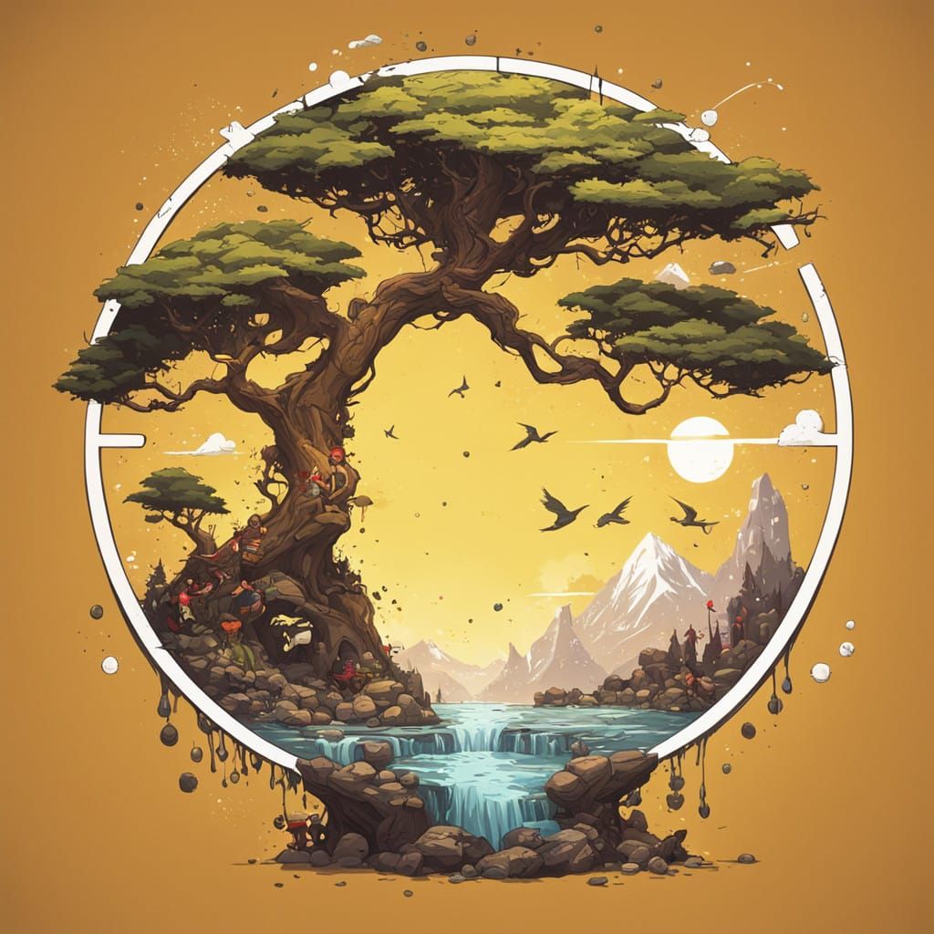 Ethereal Surrealist Splash Artwork in Oil Paint Style