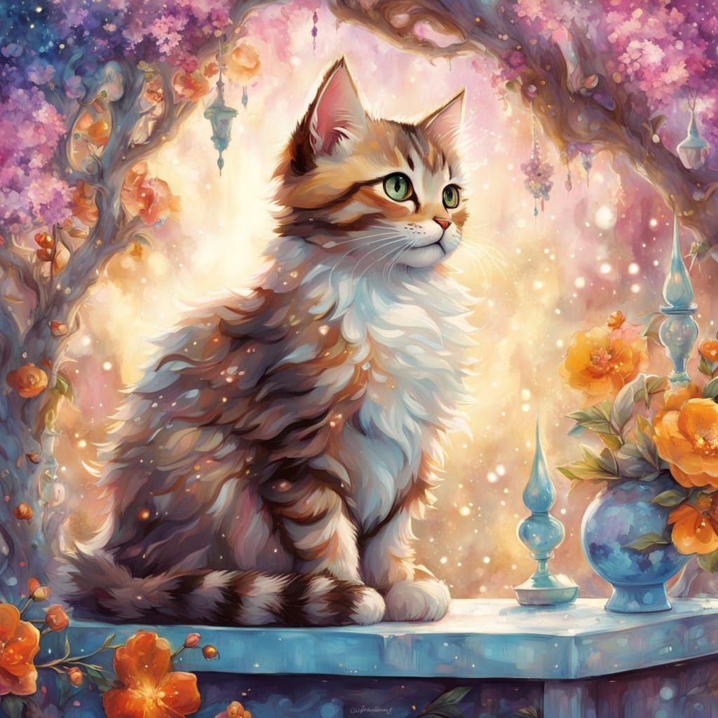 Enchanted Garden Whimsy in Vibrant Ink