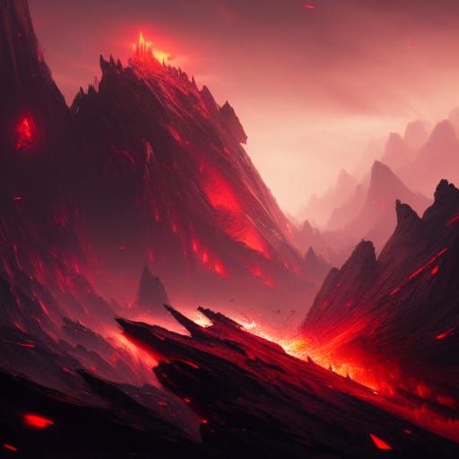 Epic Dragon on Doomed Planet, Dark Fantasy Art