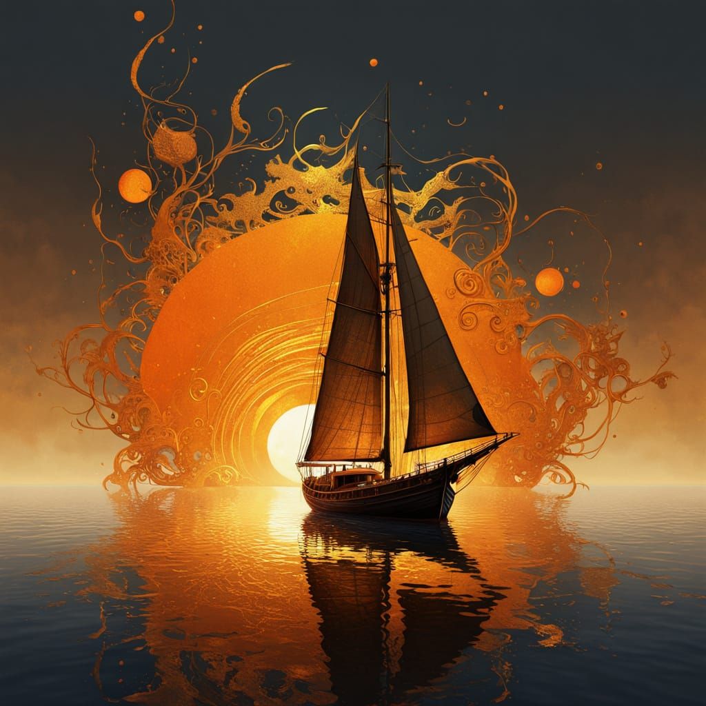 Painted with Gold SAILING AT SUNRISE