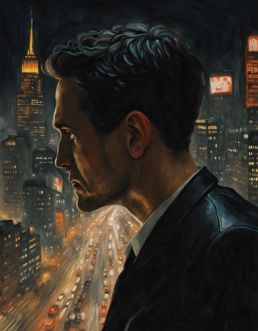 Cityscape at Twilight in a Moody Atmosphere