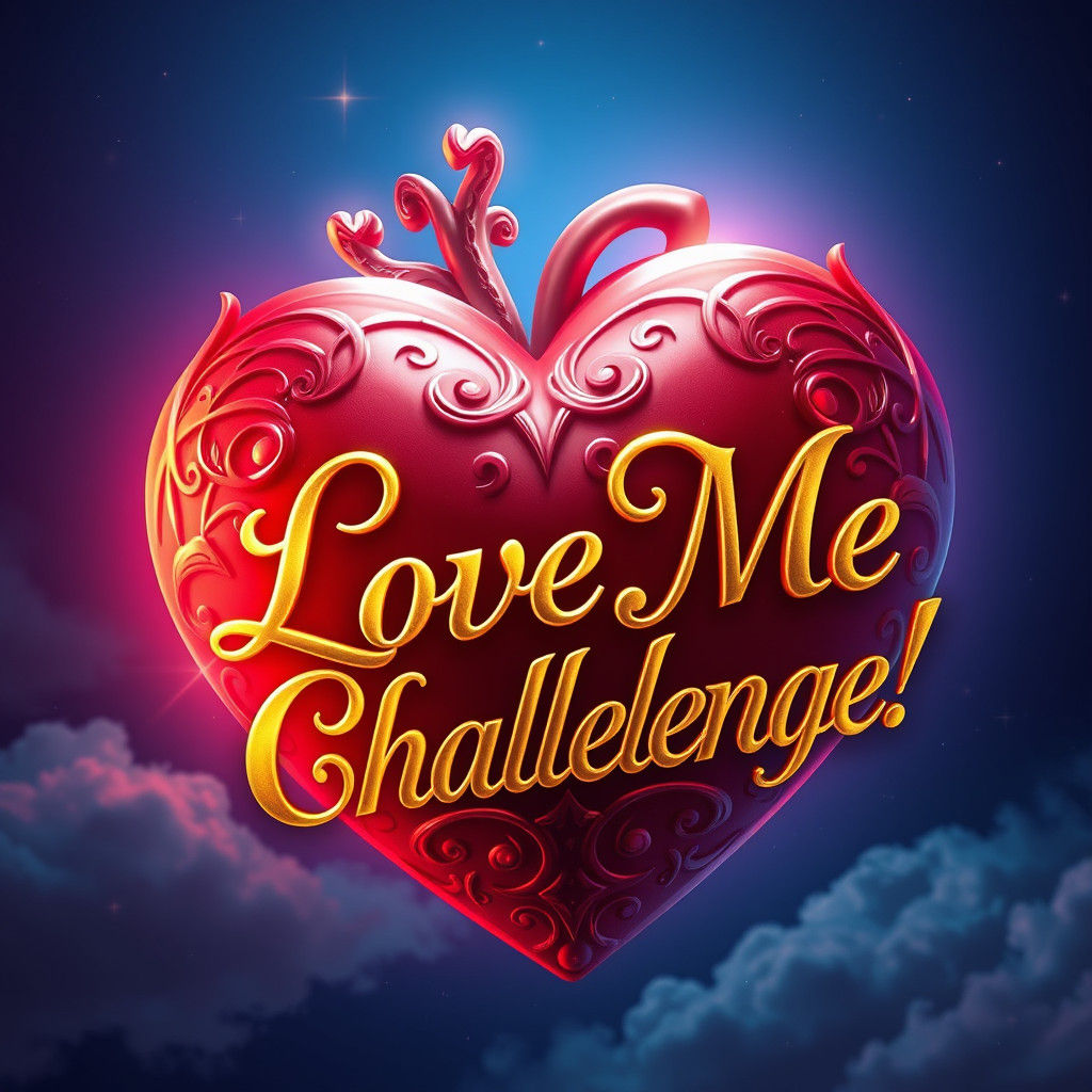 Glowing Heart with Golden Words in Concept Art Style