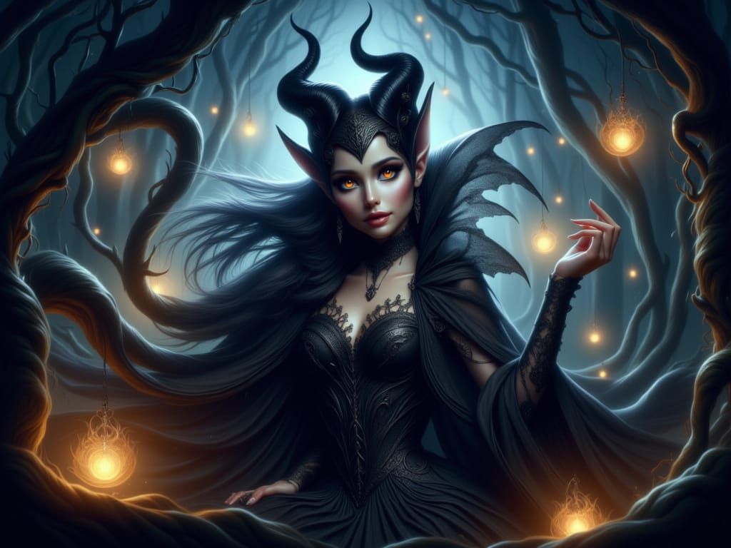 Maleficent in Whimsical Mystical Arcadia