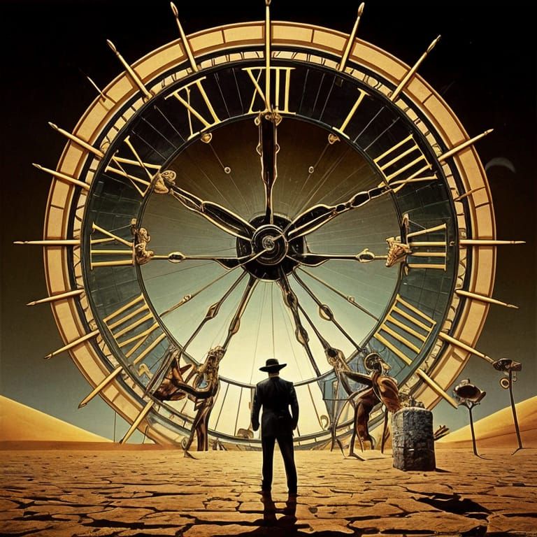 Mystical Desert Vision in Surrealist Style