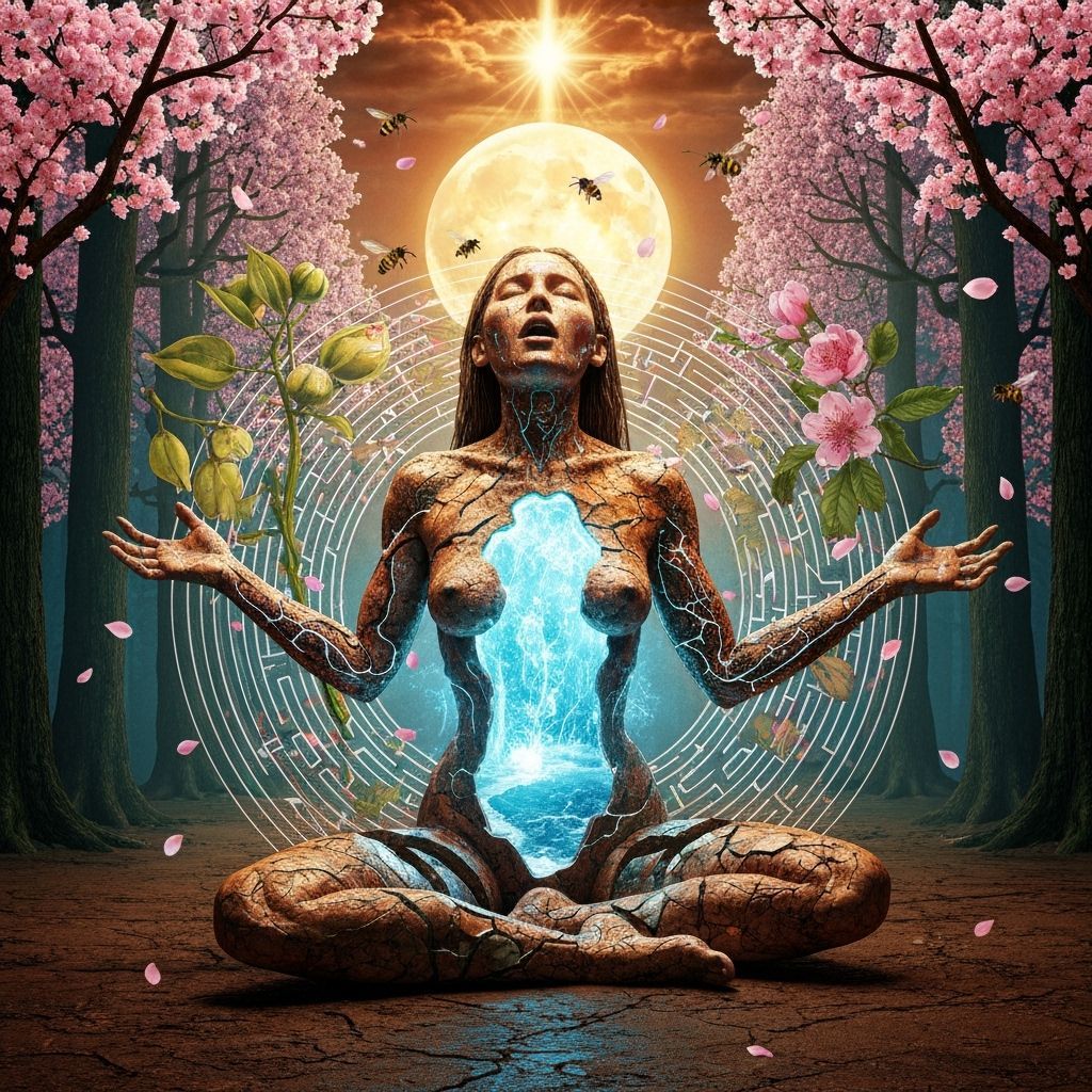 Mystical Shaman Sings in Moonlit Forest, Inspired by Ernst H...