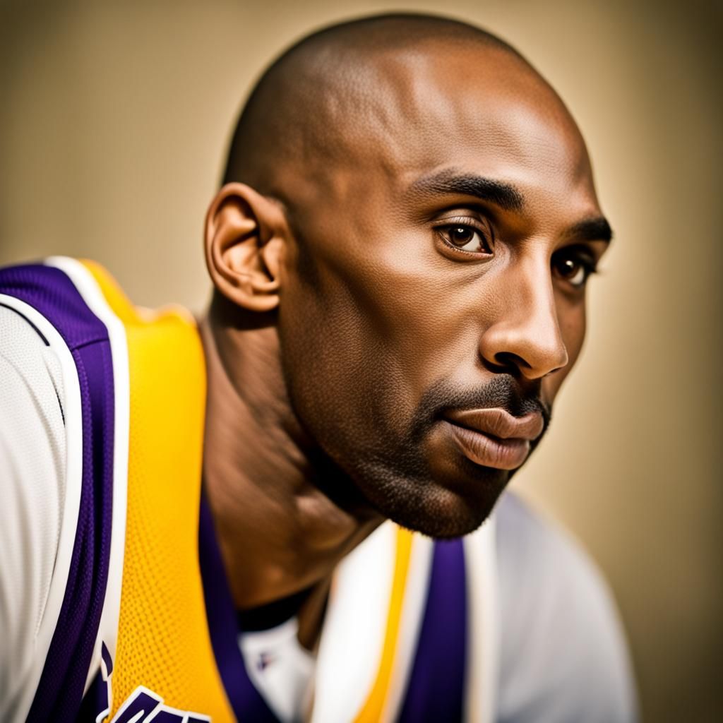 Sharp Focus Portrait of Kobe Bryant with Bokeh