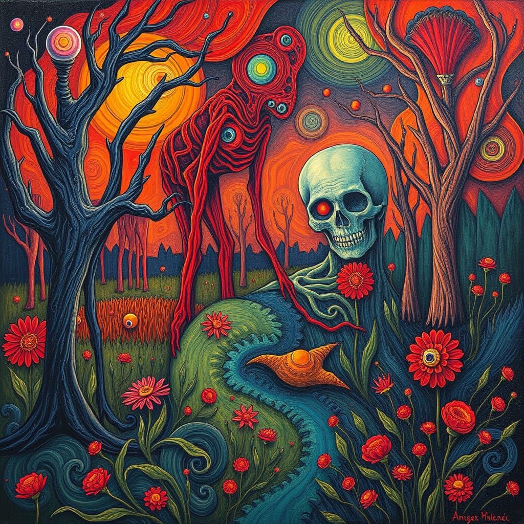 Vibrant Fauvist Horror Scene