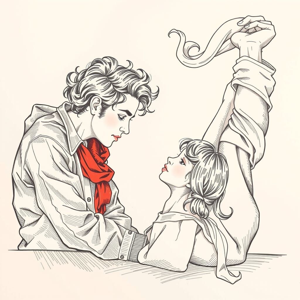 Vibrant Red Hues Twisting and Curling