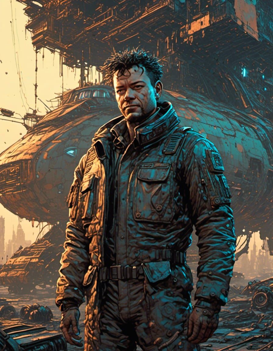 Retrofuturistic Man Proudly Presents Spaceship