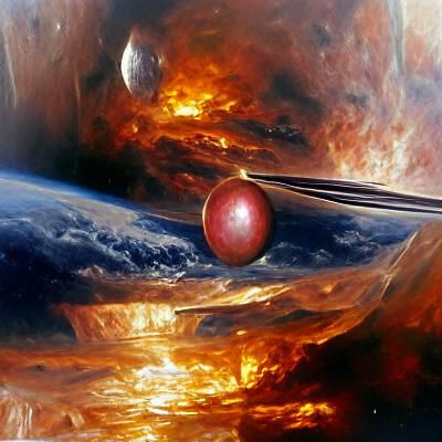 Mysterious Planet Nibiru Returns: Oil Painting