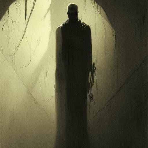 Terrifying Shadow Man in the Style of Gustave Doré