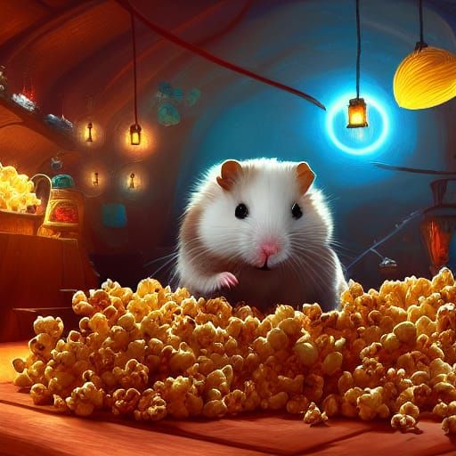 Popcorn Hamster Fantasy Concept Art