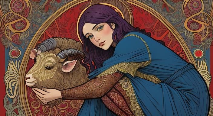 Art Nouveau Meat Character Illustration