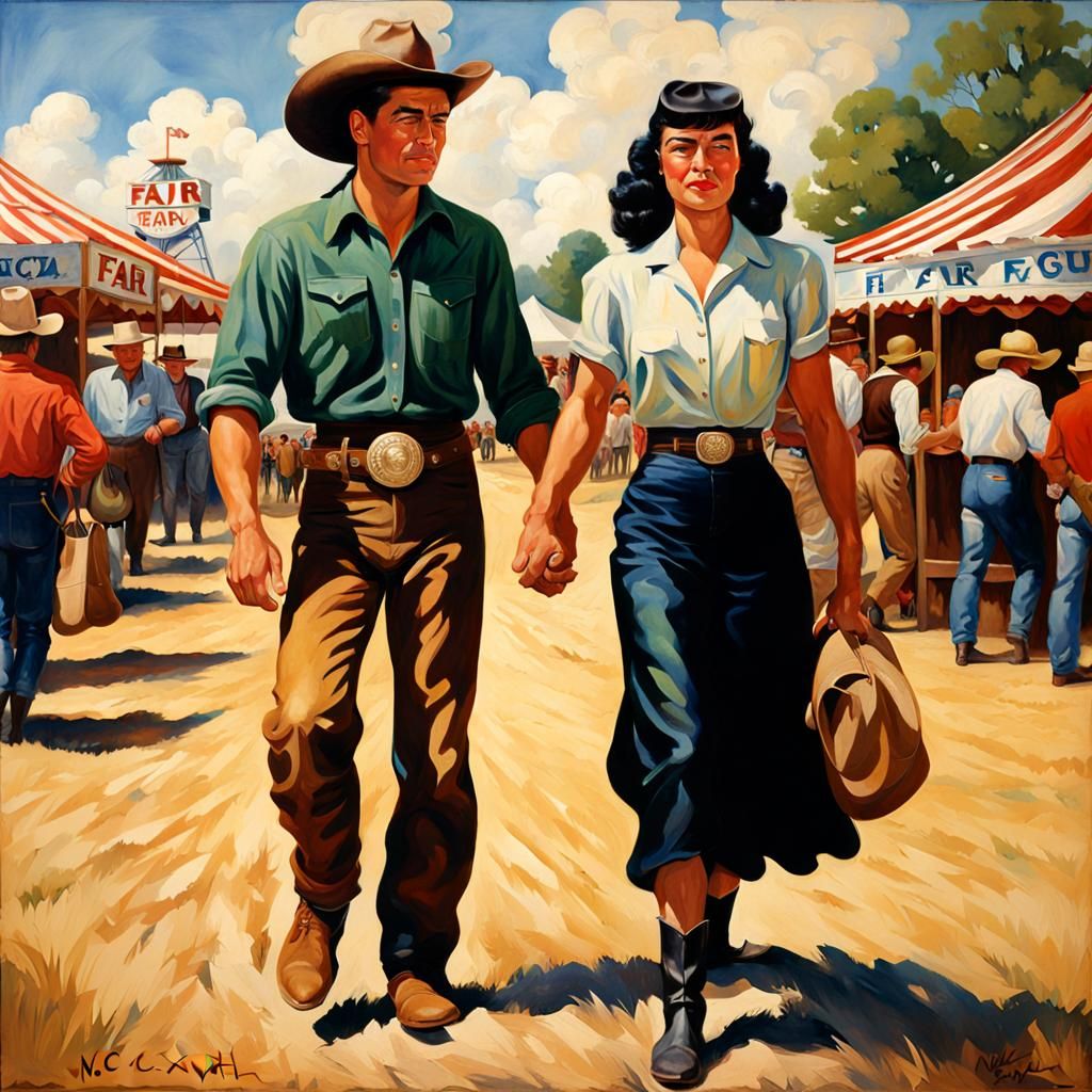Cowboy and Bettie Page at the County Fair