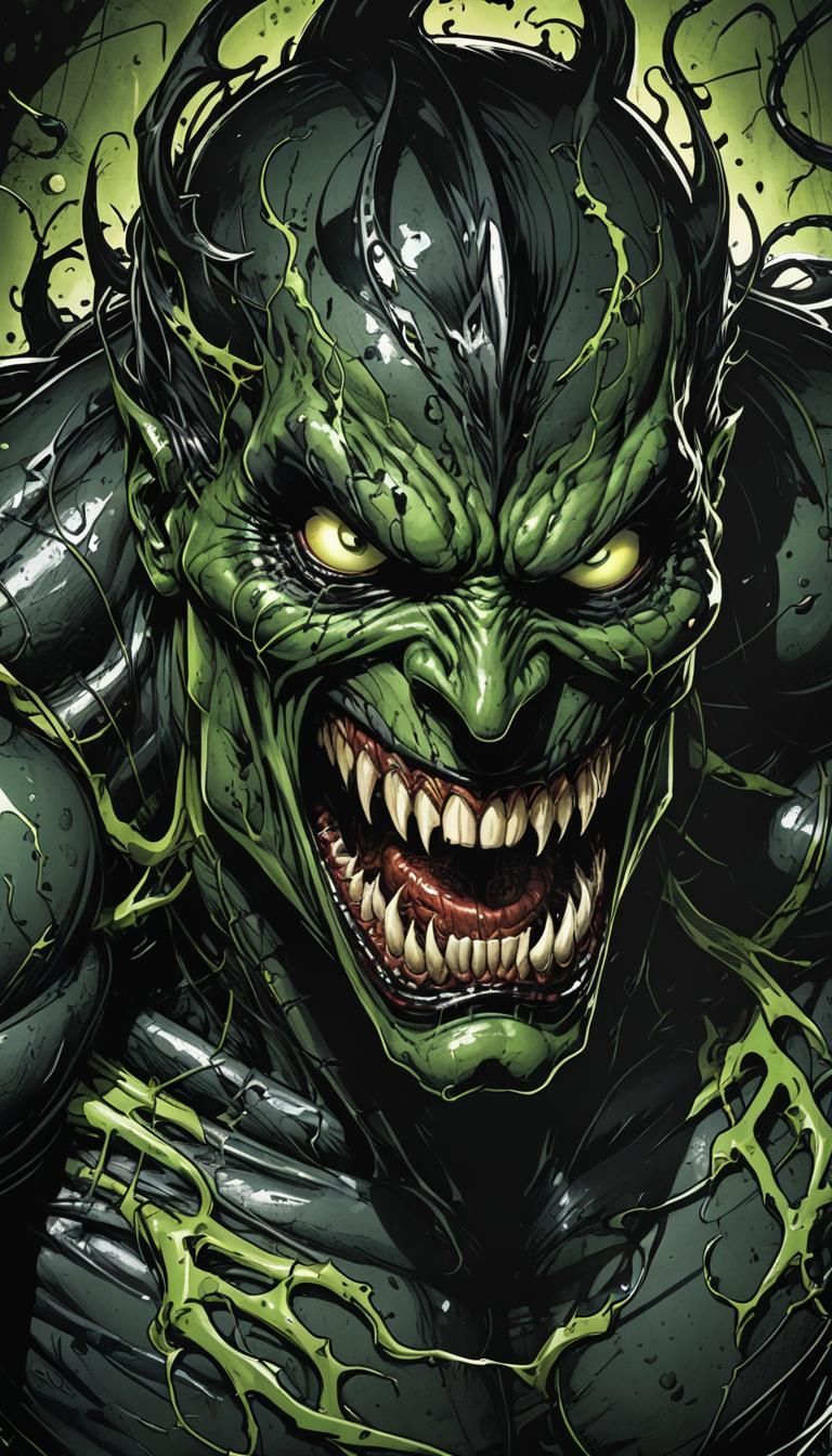 Menacing Comic Book Anti-Hero in Dark Fantasy Art