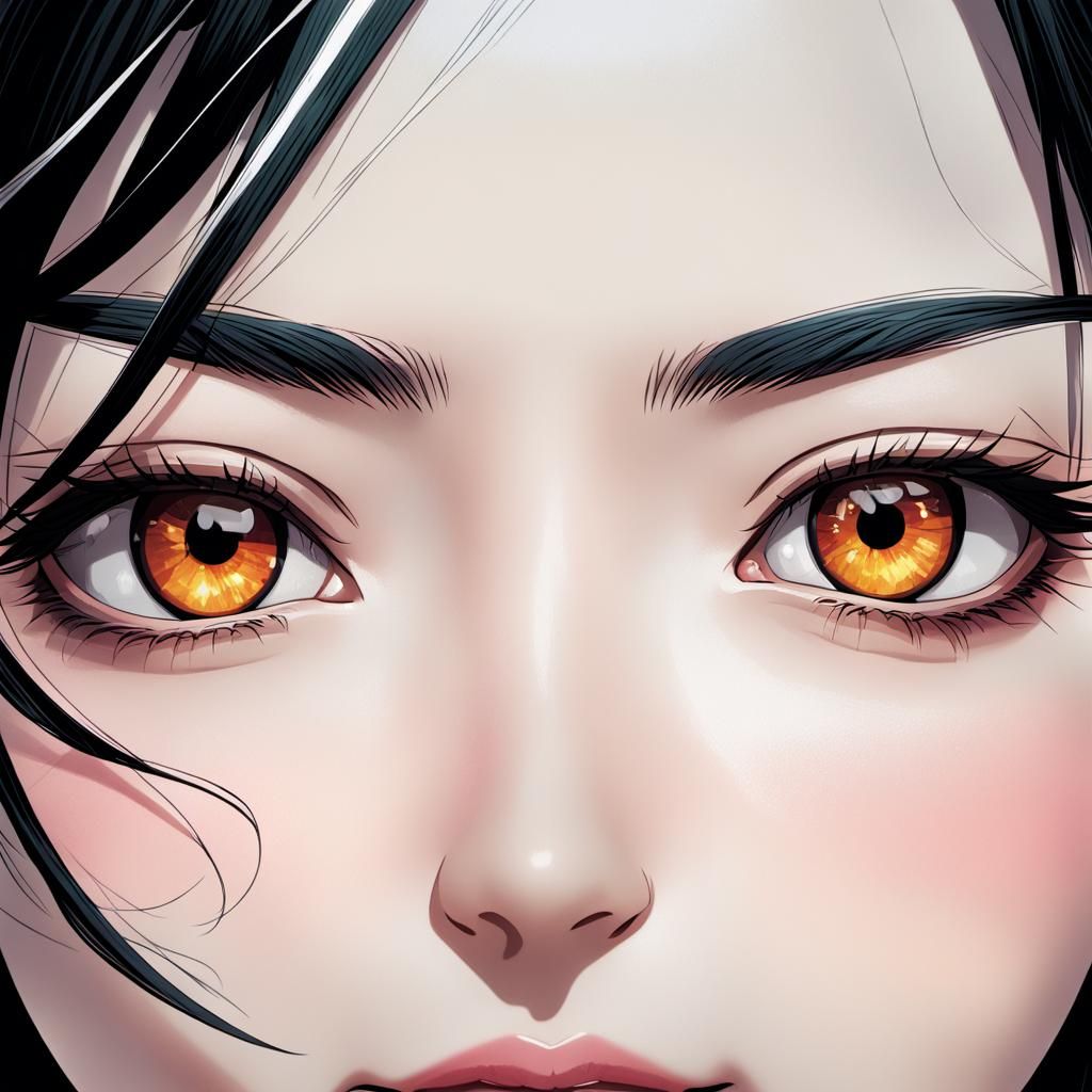 Silver Eyed Woman in Vibrant Manga Style