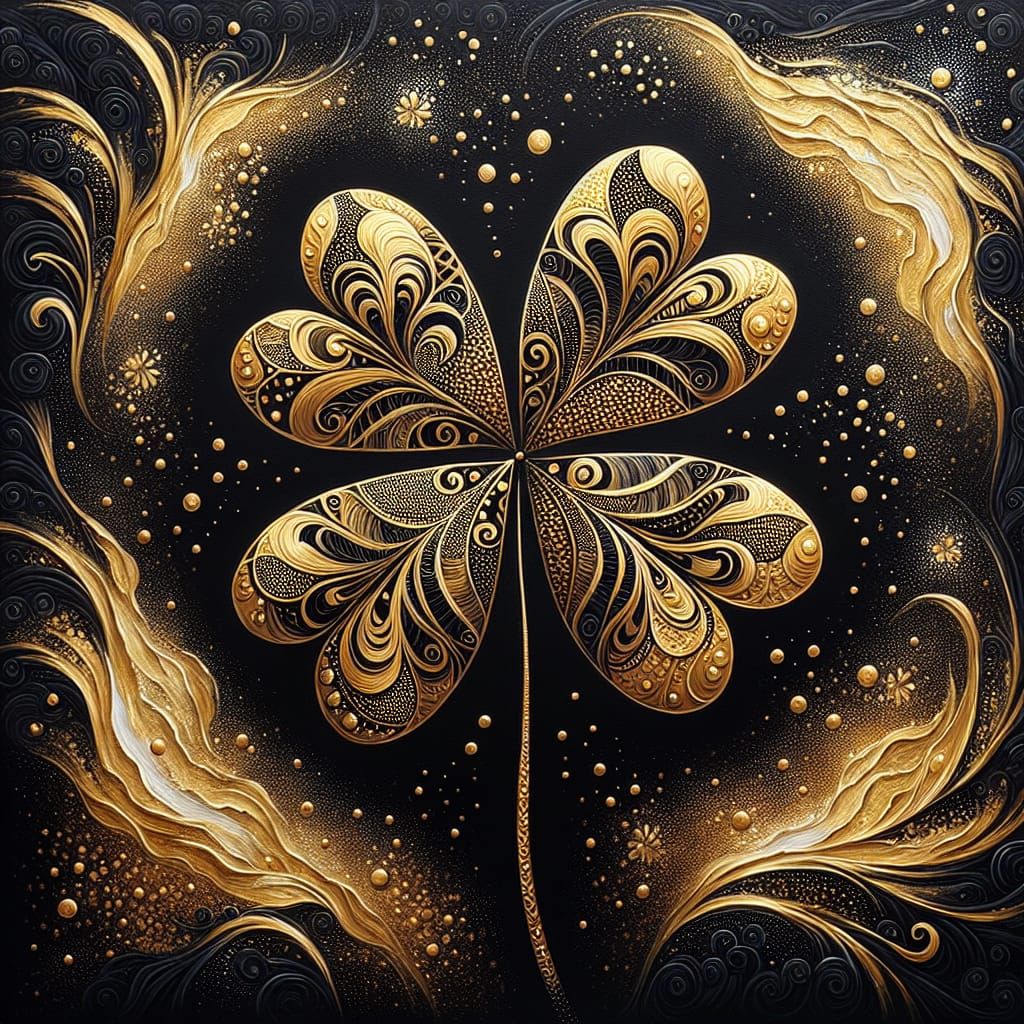 Golden Four-Leaf Clover