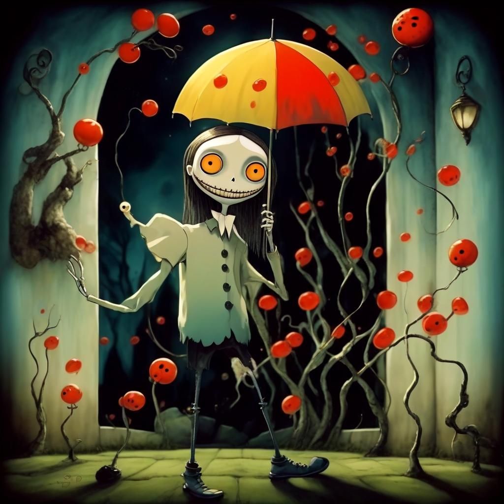 Burton and Ghibli Inspired AI Art