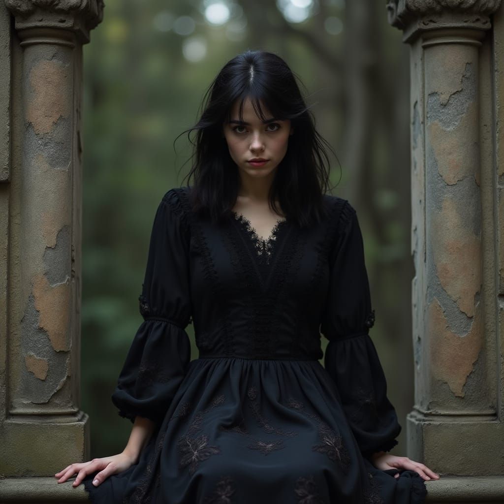 Melancholic Beauty on Ancient Stone