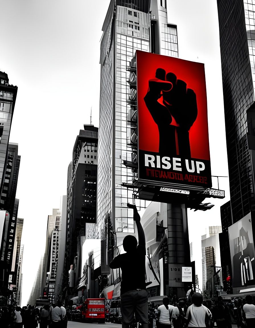 Political Street Art Billboard in Times Square