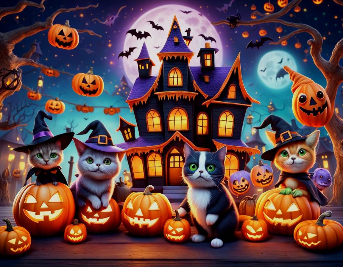 Halloween Animals in Adorable 3D Render