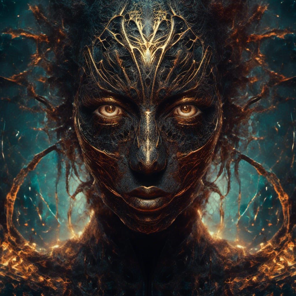 Macabre Mummified Entity in Solar Punk Style