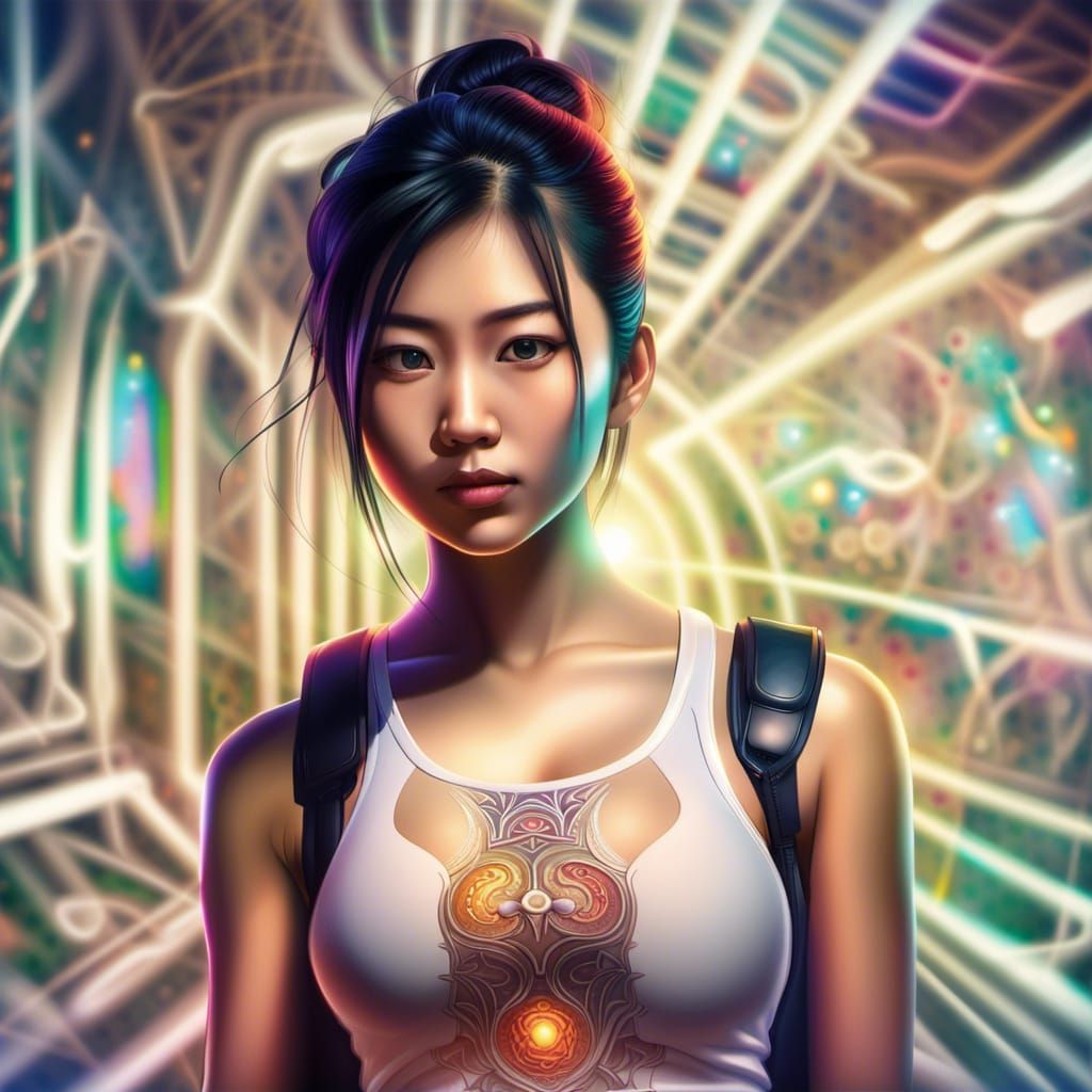 Anime-Inspired Digital Painting of a Young Woman