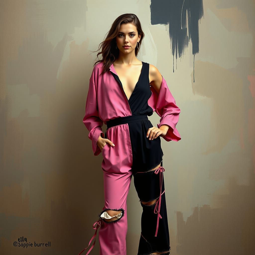 A Gritty, Artistic Portrait in the Style of Helene Schjerfbe...