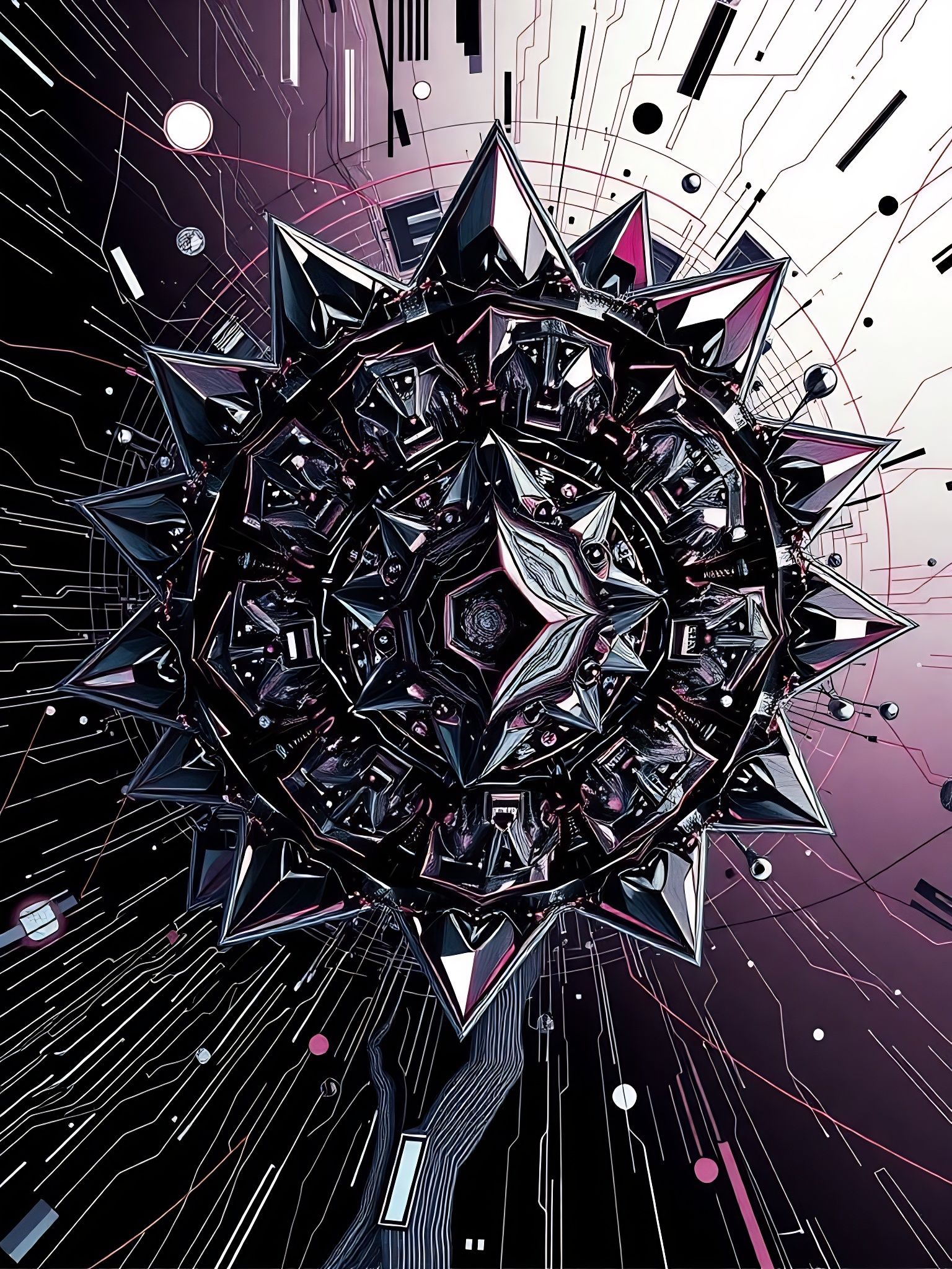 Abstract Consciousness Gazing Through Nested Fractals