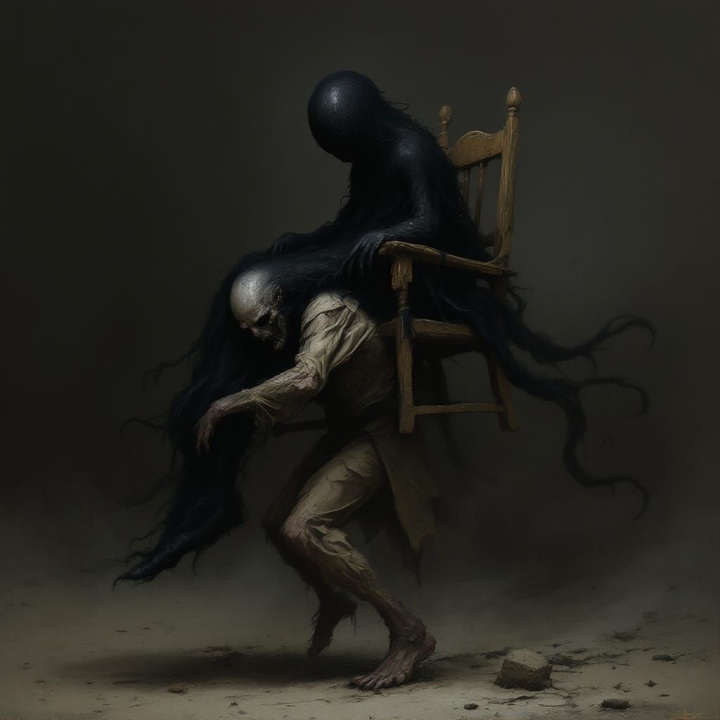 Weak Man Borne Down by Dark Entity