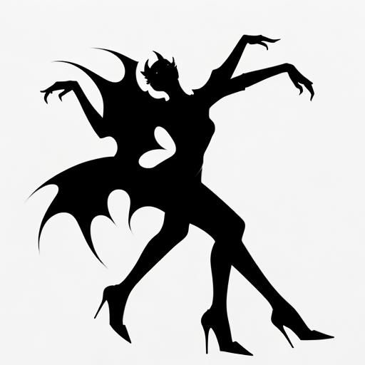 Elegant Shadow Vampire: Minimalist Abstract Line Art