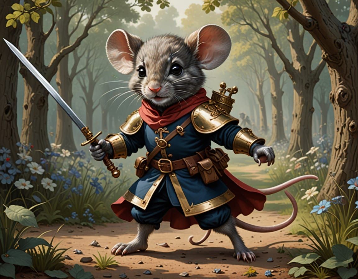Regal Mouse Swashbuckler in 17th Century Attire