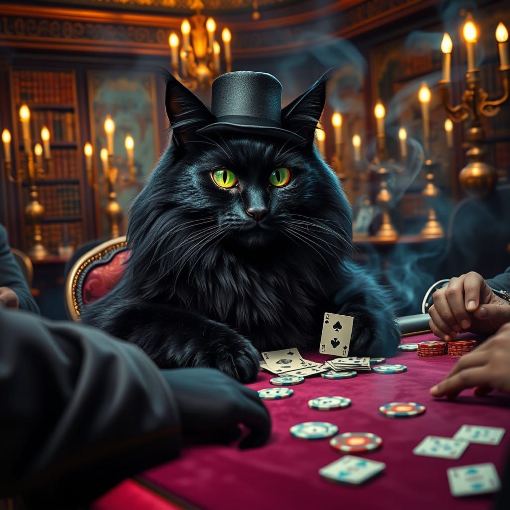 Midnight Cat Dominates High-Stakes Russian Poker Game in Lux...