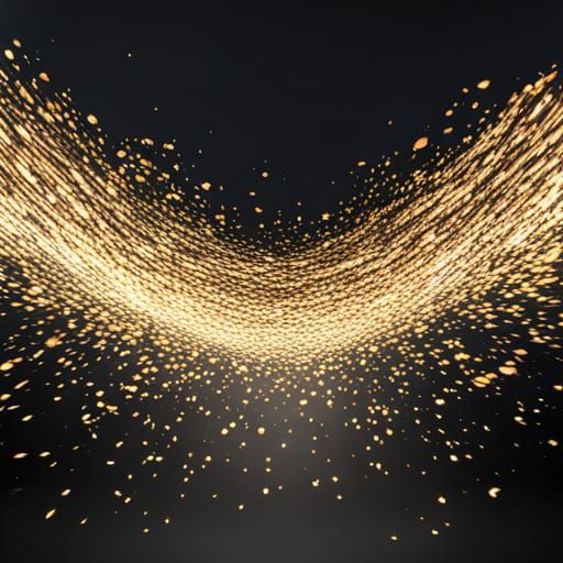 Golden Sparkles on Black Background: Fantasy Concept Art