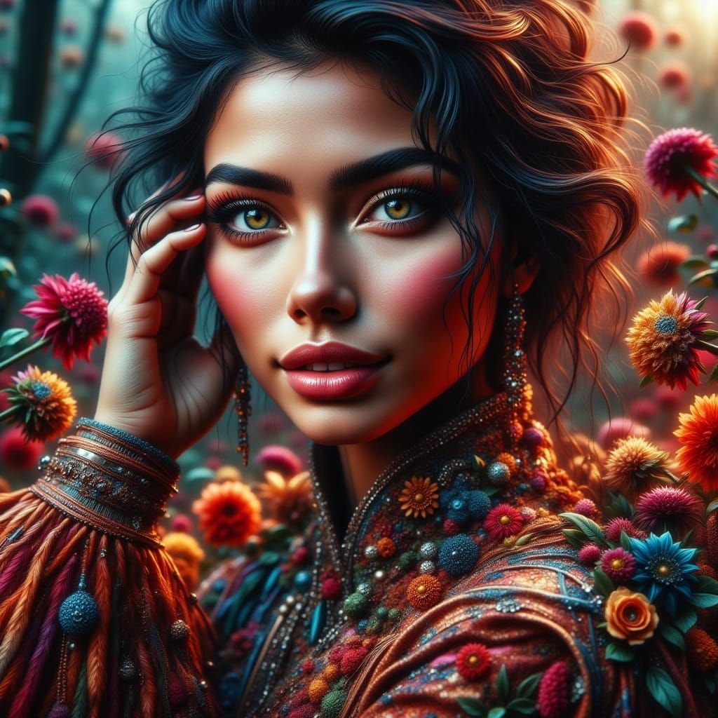 Elegant Woman in Futuristic Vogue Cover Style