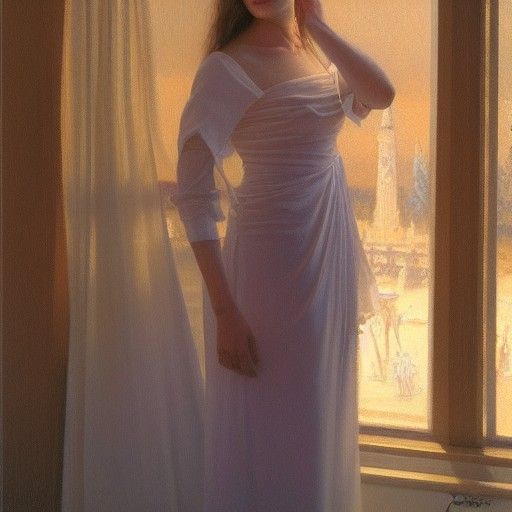 Dreamy Oil Painting of a Beautiful Woman